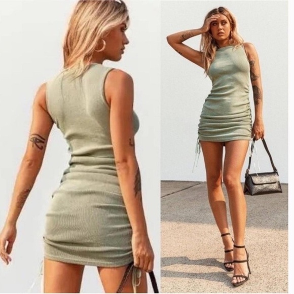 Lioness Military Minds Mini Dress Sage - Picture 1 of 5